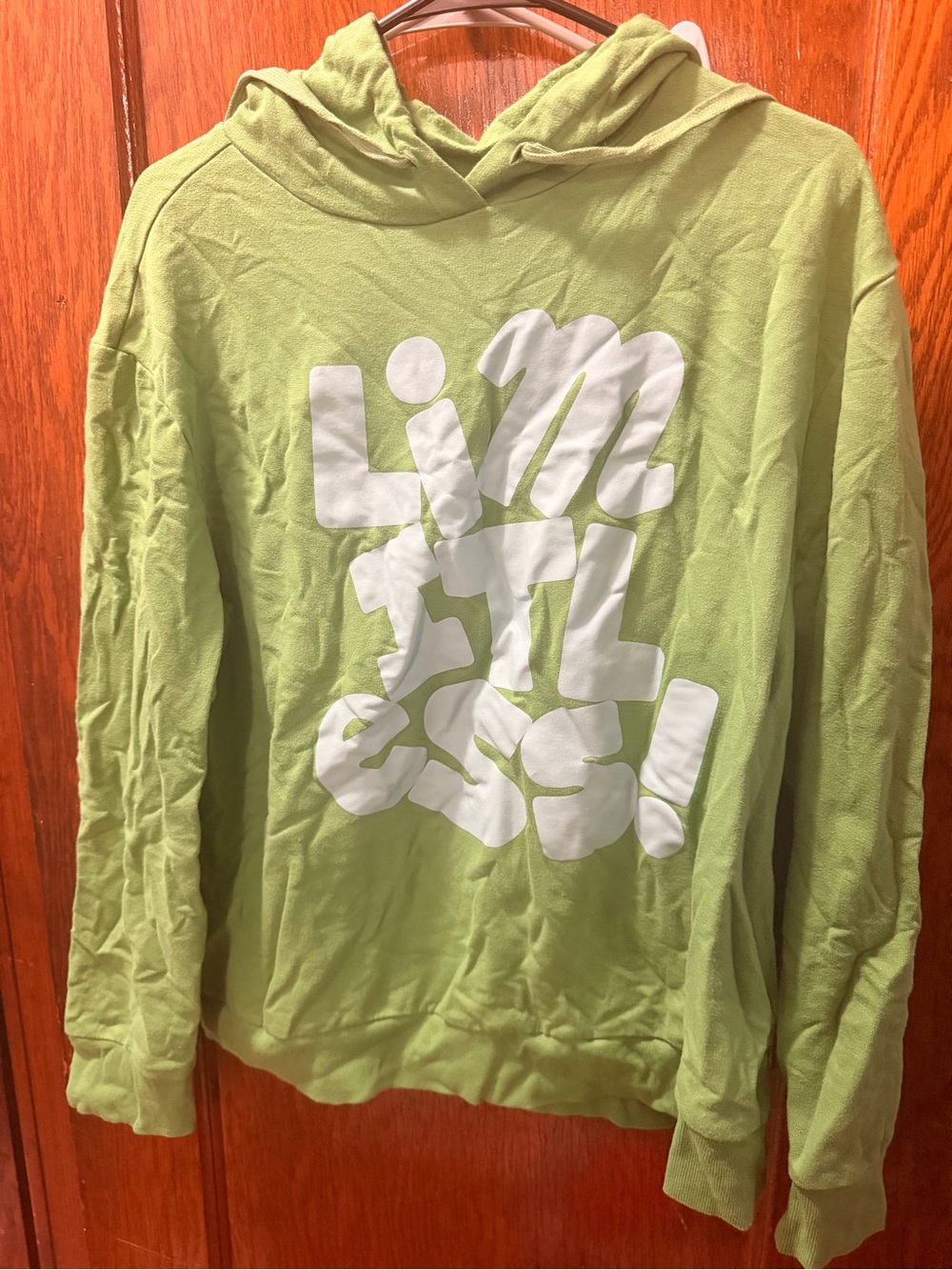Men's Light Green Graphic Hoodie Sweater